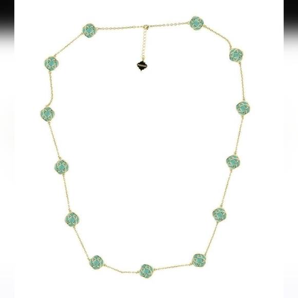The Murphy Necklace in Gold and Aqua by Fornash - Picture 2 of 6